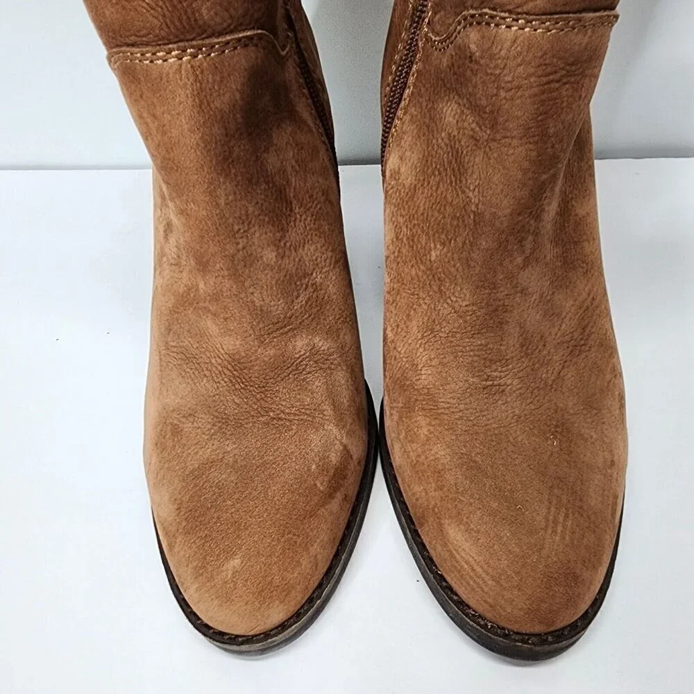 NWOB Lucky‎ Brand Pembe Brown Leather OTK Over the Knee Riding Boots Women's 7